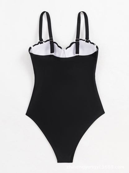 Dam Helbaddräkt Stålbygel & Bröstkudde – Tight Sexig Stropp Nylon Svart & Turkos S–XL Badkläder Dam 220431A 2026