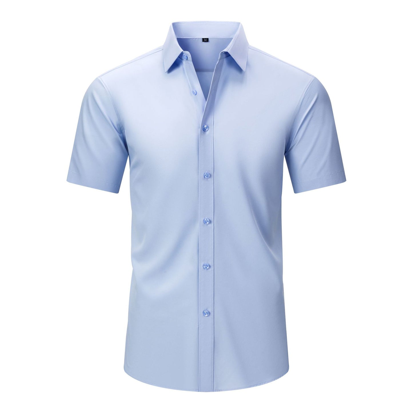 Cross-Border Lightweight Stretchy Plus-Size Men's Shirts, Wrinkle-Resistant Long-Sleeve Shirts, Amazon Cardigan Long-Sleeve Shirts for Men