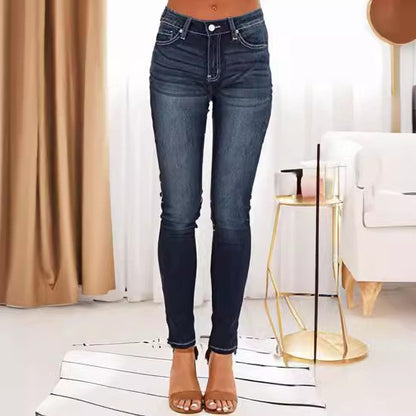 Summer Jeans for Women Ankle Length Denim Pencil Pants Zipper Fly Washing Slim Fit Pockets Streetwear Spring 2025 Slght Strech