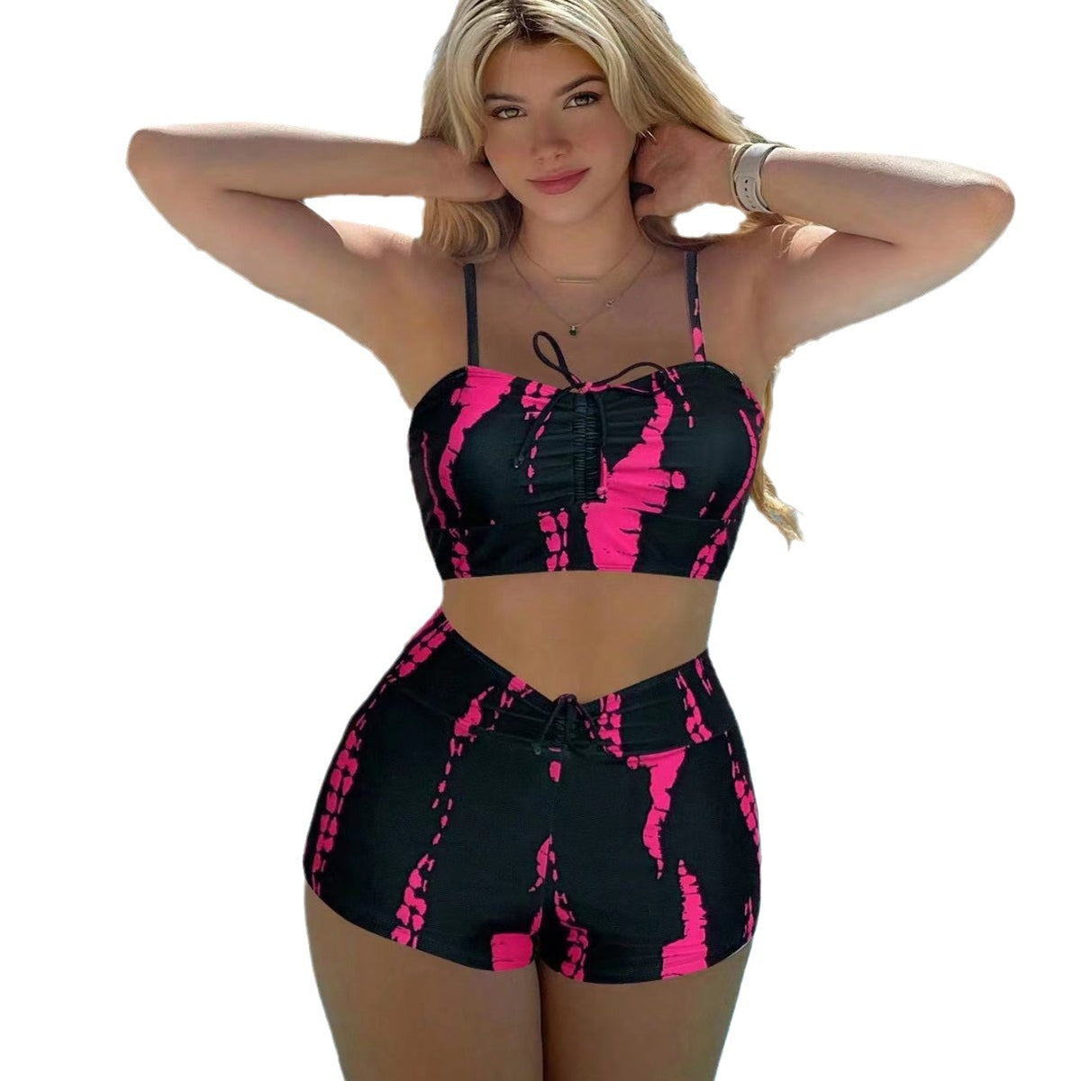 Dambikins Hög Midja & Boxerunderdel – Delad Enfärgad & Kontrastfärg Polyester 10 Färger S–XXL Badkläder Dam 2203 2026