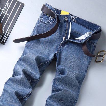Herrjeans Straight Leg Stretch – Sulee Business Casual Denim Tvättad Allväders W28–W40 2026