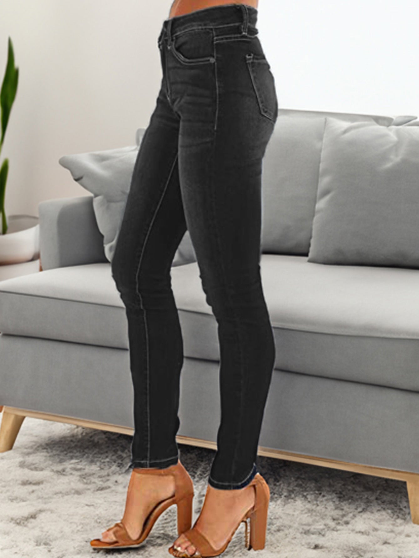 Summer Jeans for Women Ankle Length Denim Pencil Pants Zipper Fly Washing Slim Fit Pockets Streetwear Spring 2025 Slght Strech