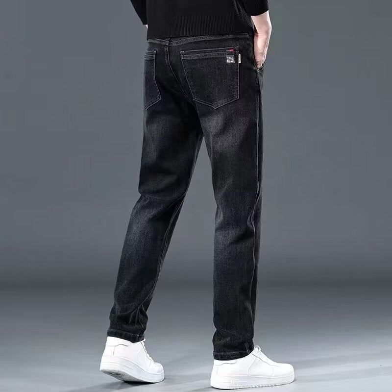Herrjeans Straight Loose Fit Stretch Denim för Herr 2026