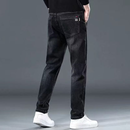 Herrjeans Straight Loose Fit Stretch Denim för Herr 2026