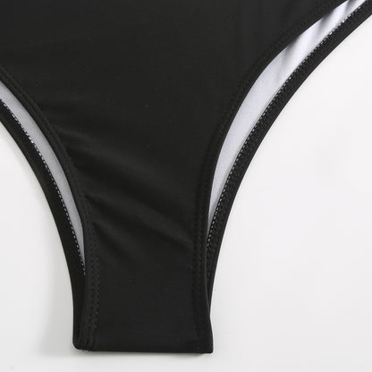 2025 European and American Color Matching Sexy New Rose Three-Piece Mesh Long Skirt Swimsuit Swimsuit Bikini Bikini