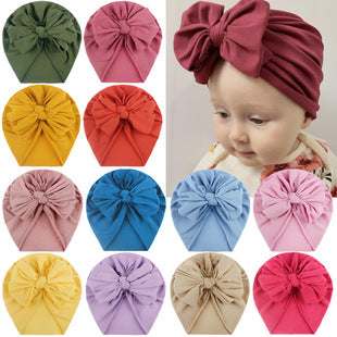 Babyturbanhatt med Knut – Enfärgad Andningsbar Varm Vindtät 11 Färger Unisex 1–2 År x-18129 2026