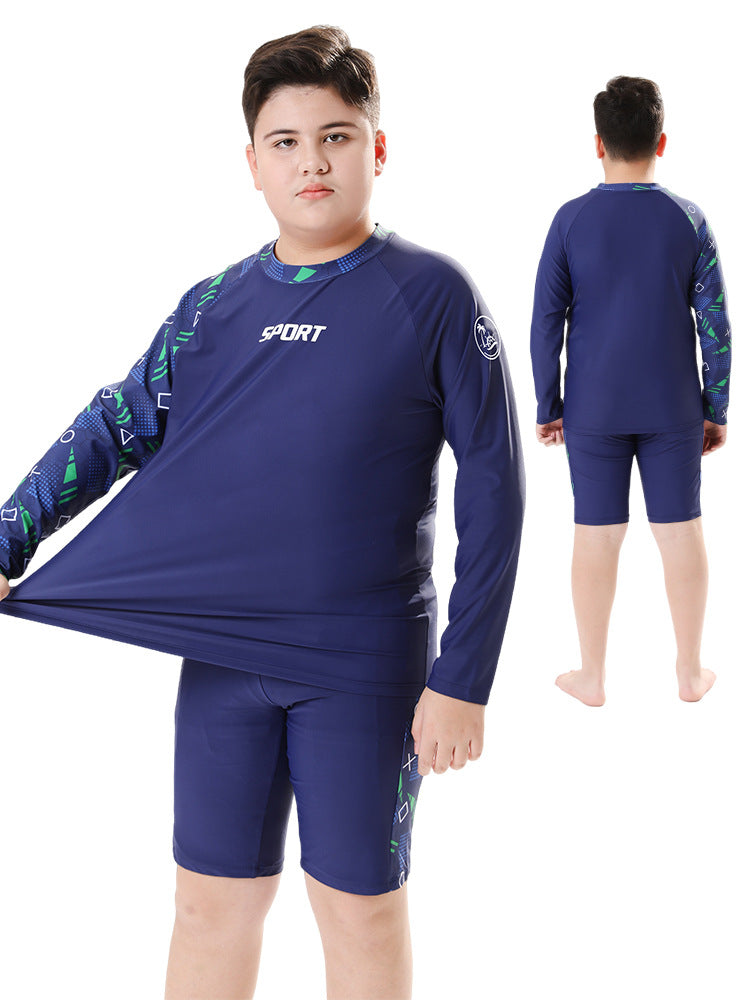 Pojkar Tvådelat Badset – UV-skydd Kortärm/Långärm med Huva Polyester 140–190 cm Badkläder Barn YYDS140 2026