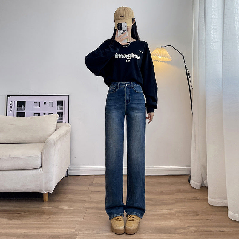 Damjeans High Waist Wide Leg Stretch Denim för Dam 2026