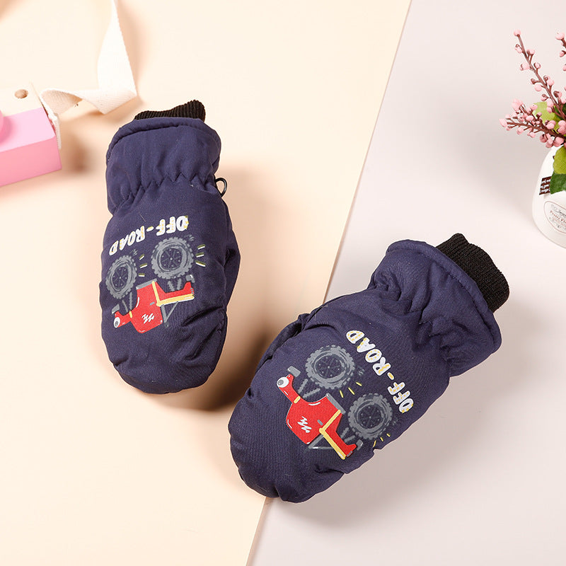 Barnhandskar Skid & Utomhus – Cartoon Vattentåliga Varma Mittens & Femfinger Unisex 2–10 År HX-01 2026