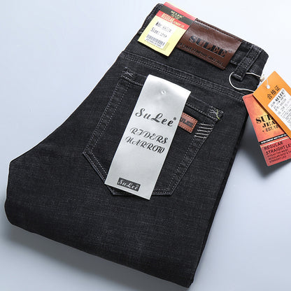 Su Lee Herr Jeans – Elastiska Raka Retrobyxor för Herr 2026