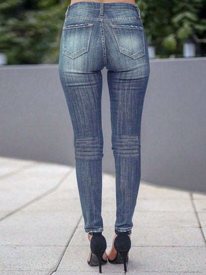 Summer Jeans for Women Ankle Length Denim Pencil Pants Zipper Fly Washing Slim Fit Pockets Streetwear Spring 2025 Slght Strech