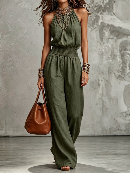 2026 Cross-Border Summer Hot-Selling Loose Casual Wide-Leg Pants European and American Retro Straight-Leg Workwear Overalls for Women