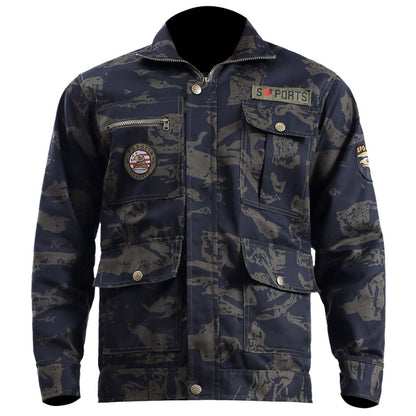 Spring and Autumn Camouflage Work Clothes Men's Anti-Scratch Wear-Resistant Labor Protection Clothing Thickened New suit Pants Site Maintenance Auto Repair Clothing