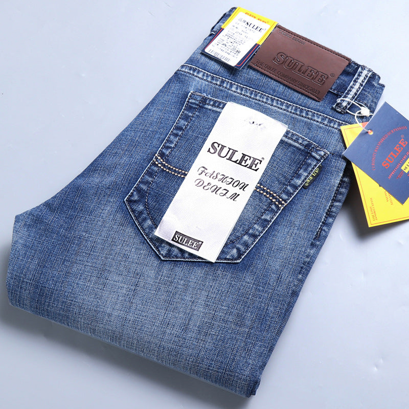 Herrjeans Straight Leg Stretch – Sulee Business Casual Denim Tvättad Allväders W28–W40 2026
