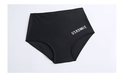 Dam Tre-delat Badset Långärm – Slimmande Bukdöljande Koreansk Fairy-stil Svart S–XL Badkläder Dam 9035 2026