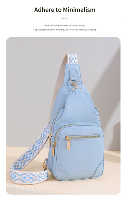 Cross-border Women's Chest Bag Soft Leather Fashion New Chest Crossbody Bag 2024 All-match Outgoing Backpack Casual Shoulder Bag