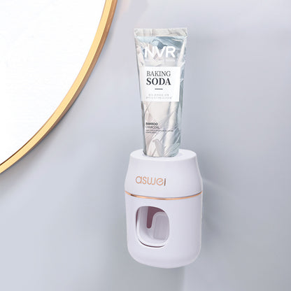 Toothpaste Squeeze Artifact Full-automatic Squeezer Storage Rack Wall-mounted Lazy Toothbrush Holder Non-perforated Children's Rack