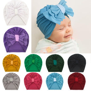 Babyturbanhatt med Knut – Enfärgad Andningsbar Varm Vindtät 11 Färger Unisex 1–2 År x-18129 2026