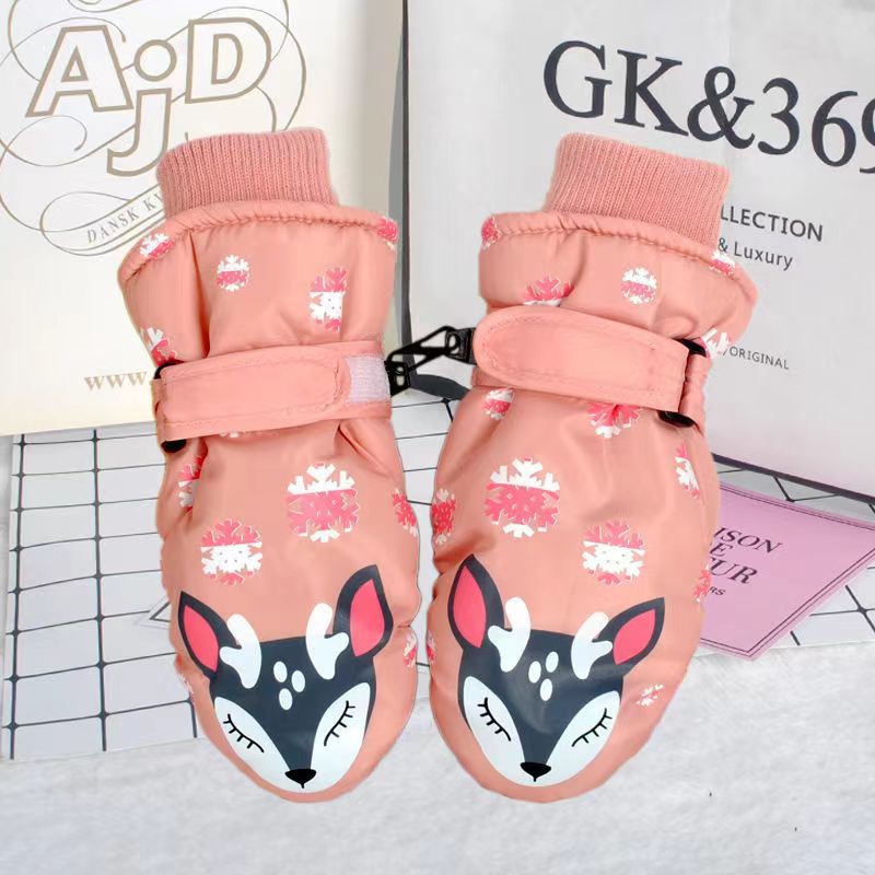 Barnhandskar Skid & Utomhus – Cartoon Vattentåliga Varma Mittens & Femfinger Unisex 2–10 År HX-01 2026