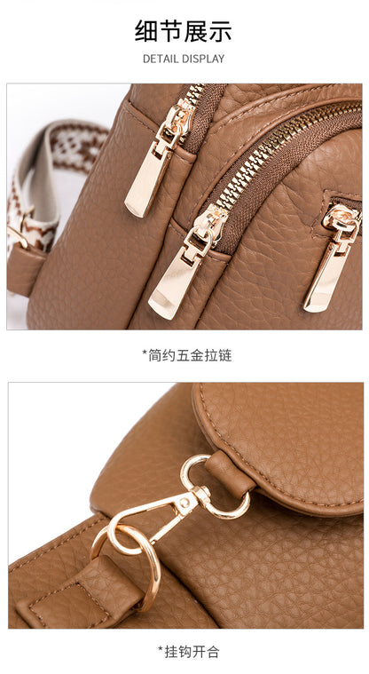 Cross-border Women's Chest Bag Soft Leather Fashion New Chest Crossbody Bag 2024 All-match Outgoing Backpack Casual Shoulder Bag