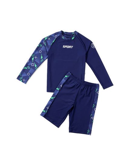 Pojkar Tvådelat Badset – UV-skydd Kortärm/Långärm med Huva Polyester 140–190 cm Badkläder Barn YYDS140 2026