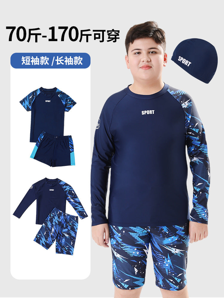 Pojkar Tvådelat Badset – UV-skydd Kortärm/Långärm med Huva Polyester 140–190 cm Badkläder Barn YYDS140 2026