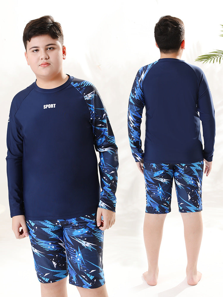 Pojkar Tvådelat Badset – UV-skydd Kortärm/Långärm med Huva Polyester 140–190 cm Badkläder Barn YYDS140 2026