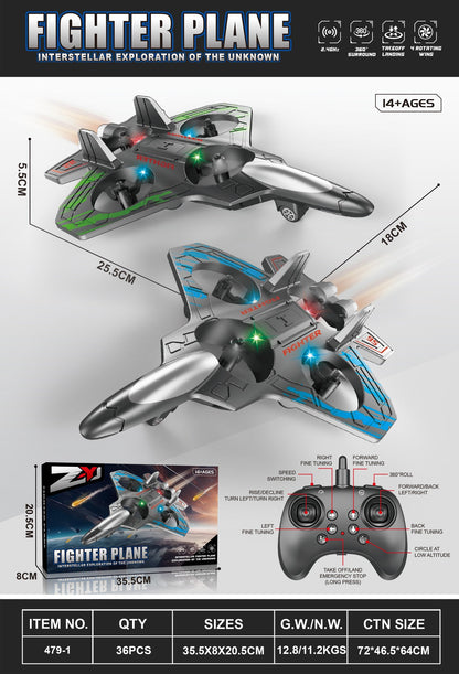 RC Stuntdrönare Skum & ABS – 6-kanals Höjdhållning Hindersensor 3D-volter USB 30–50cm Sub-250g 7–14 År 2026