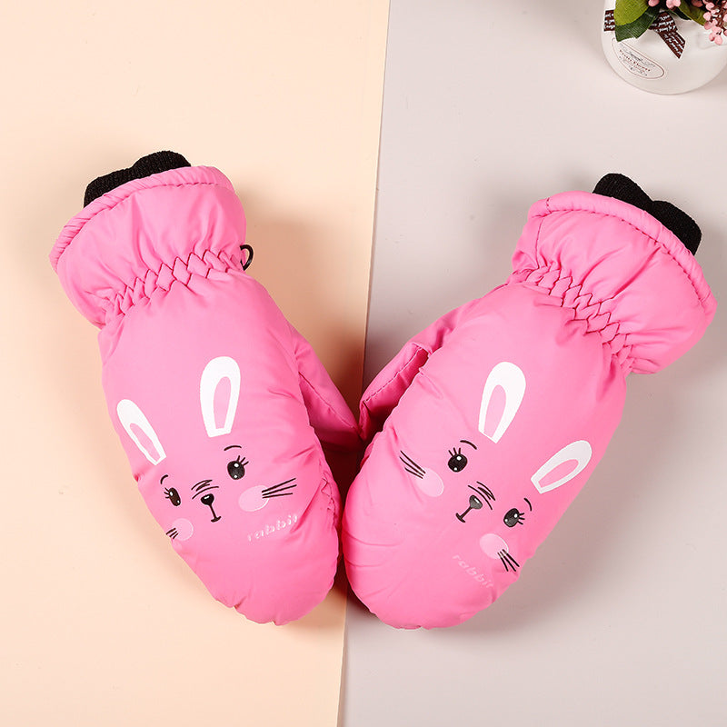Barnhandskar Skid & Utomhus – Cartoon Vattentåliga Varma Mittens & Femfinger Unisex 2–10 År HX-01 2026