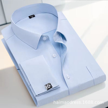 Herrskjorta Plus Size – Randig Business Casual Slim Fit för Herr 2026