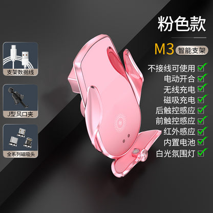 Magic Clip M123 Trådlös Biltelefonhållare 15W – Automatisk Klämning, Qi-laddning & GPS-stöd 2026