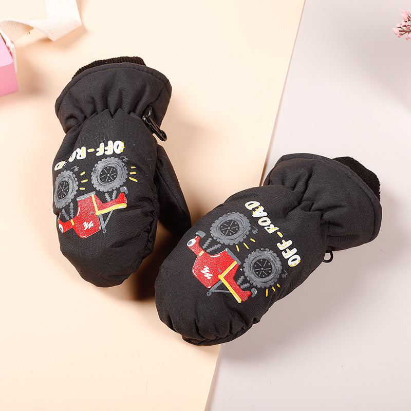 Barnhandskar Skid & Utomhus – Cartoon Vattentåliga Varma Mittens & Femfinger Unisex 2–10 År HX-01 2026