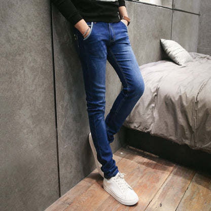 Slim fit herrjeans med stretch, tunna sommarjeans 27–36