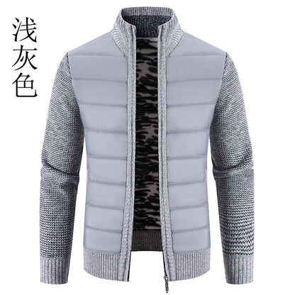 Foreign trade cross-border 2024 winter new spell cardigan sweater men's coat sweater European and American style sweater stand collar