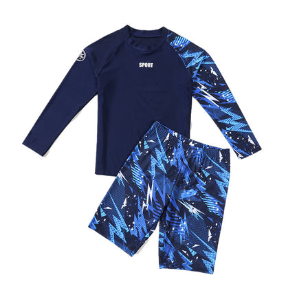 Pojkar Tvådelat Badset – UV-skydd Kortärm/Långärm med Huva Polyester 140–190 cm Badkläder Barn YYDS140 2026