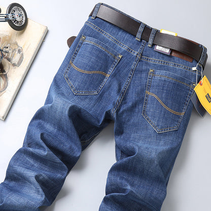 Herrjeans Straight Leg Stretch – Sulee Business Casual Denim Tvättad Allväders W28–W40 2026