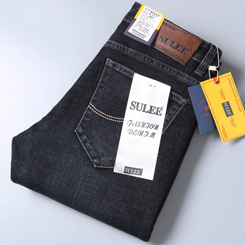 Herrjeans Straight Leg Stretch – Sulee Business Casual Denim Tvättad Allväders W28–W40 2026