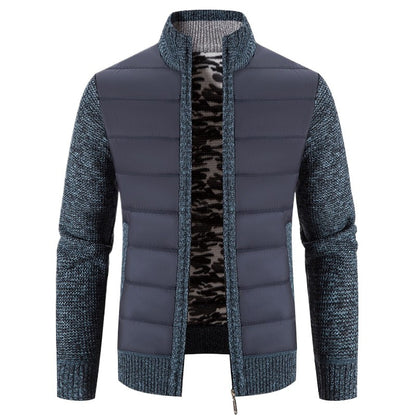 Foreign trade cross-border 2024 winter new spell cardigan sweater men's coat sweater European and American style sweater stand collar