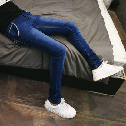 Slim fit herrjeans med stretch, tunna sommarjeans 27–36