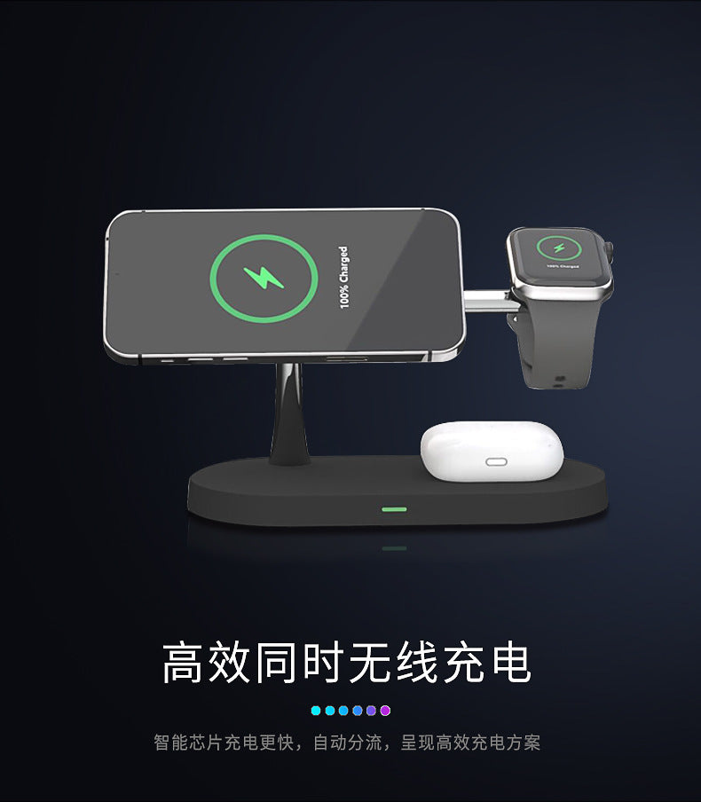 The new five-in-one wireless charger 15W vertical fast charging is suitable for Apple mobile phone watch headset wireless charging