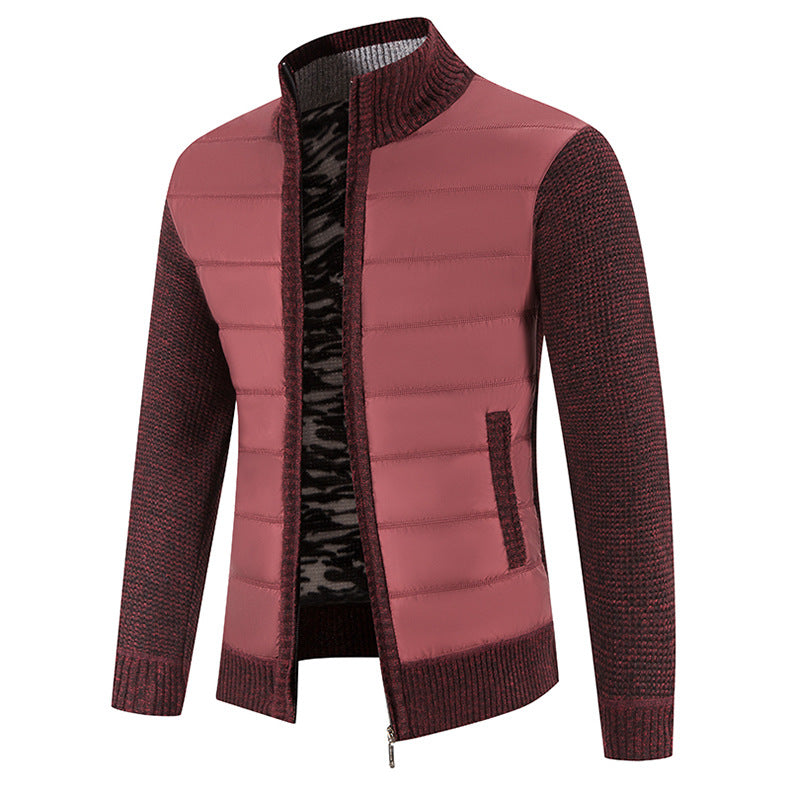 Foreign trade cross-border 2024 winter new spell cardigan sweater men's coat sweater European and American style sweater stand collar