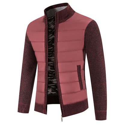 Foreign trade cross-border 2024 winter new spell cardigan sweater men's coat sweater European and American style sweater stand collar