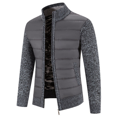 Foreign trade cross-border 2024 winter new spell cardigan sweater men's coat sweater European and American style sweater stand collar