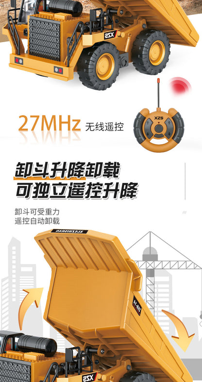 Cross-border 11-way children's electric toy lighting and sound effects engineering vehicle 1:20 crawler alloy remote control excavator model
