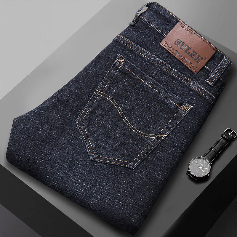 Herrjeans Straight Leg Stretch – Sulee Business Casual Denim Tvättad Allväders W28–W40 2026