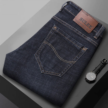 Herrjeans Straight Leg Stretch – Sulee Business Casual Denim Tvättad Allväders W28–W40 2026