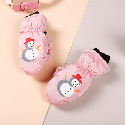 Barnhandskar Skid & Utomhus – Cartoon Vattentåliga Varma Mittens & Femfinger Unisex 2–10 År HX-01 2026