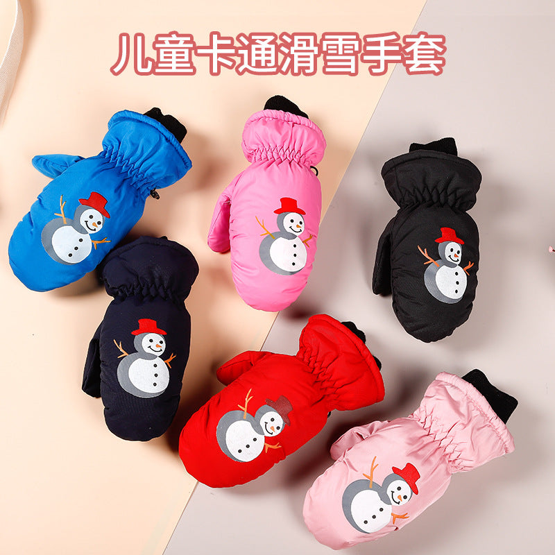 Barnhandskar Skid & Utomhus – Cartoon Vattentåliga Varma Mittens & Femfinger Unisex 2–10 År HX-01 2026