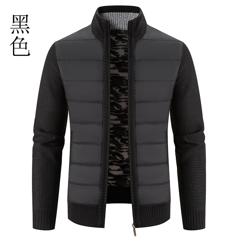 Foreign trade cross-border 2024 winter new spell cardigan sweater men's coat sweater European and American style sweater stand collar