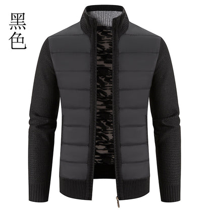 Foreign trade cross-border 2024 winter new spell cardigan sweater men's coat sweater European and American style sweater stand collar